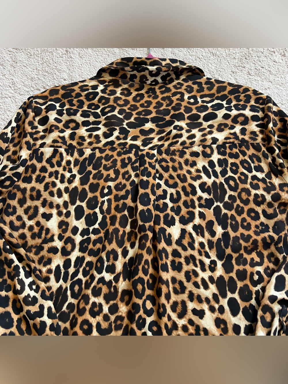 Express Portofino Shirt Leopard Cheetah Animal Print Old Money Safari Chic Sz L - Picture 8 of 8